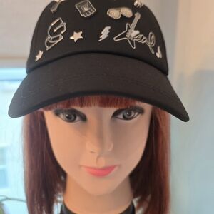 Karl Lagerfeld Black Cap with Silver Accents